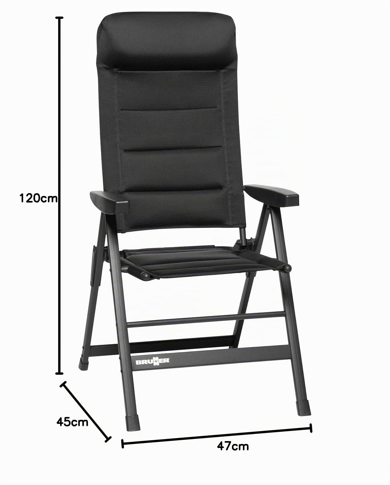 Brunner Sedia da Campeggio Skye 3D in Poliestere, Colore: Nero