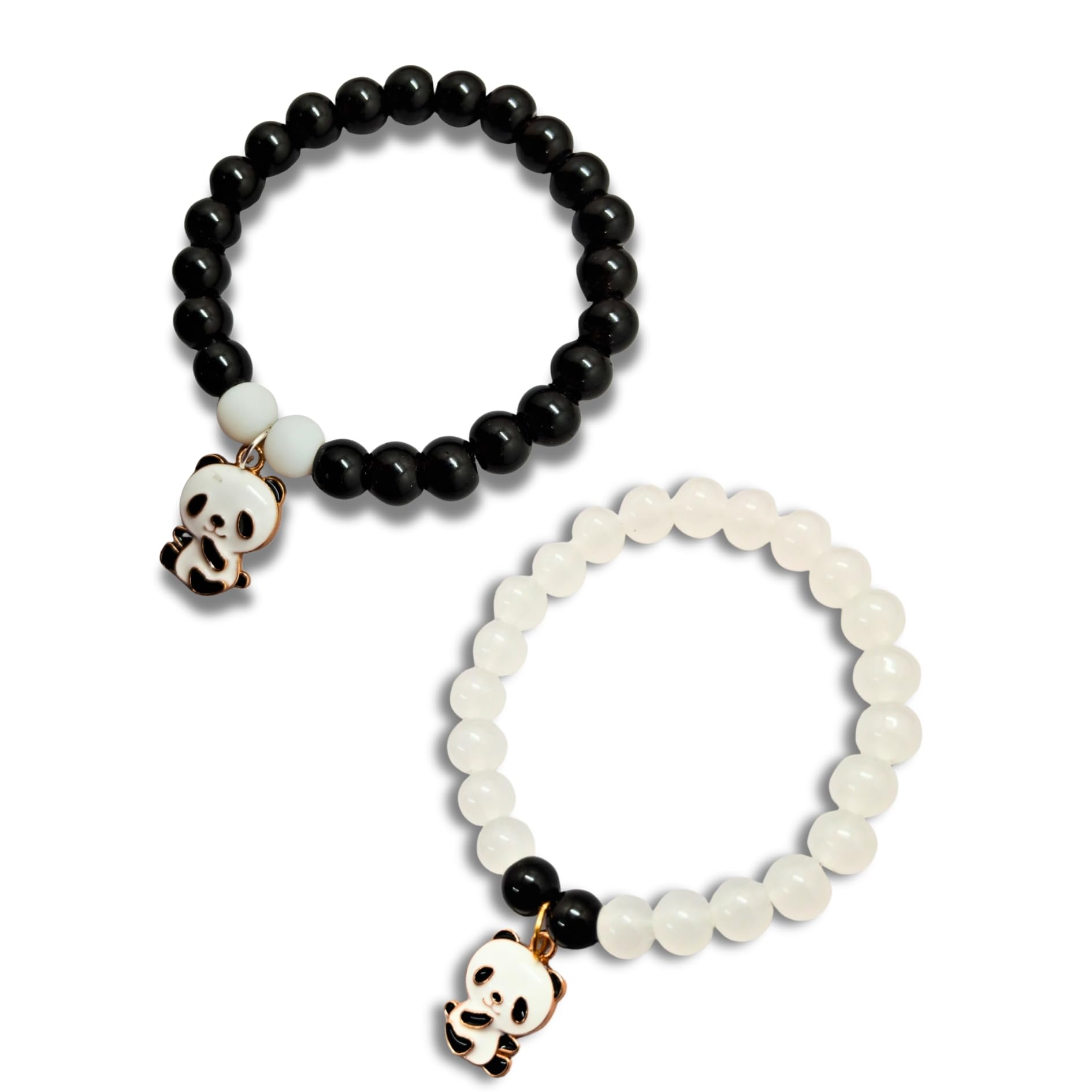 Alaukik Panda Charm Crystal Stone Beads Couple Bracelets, Stretch Bracelet for Woman, Men, Girls Pack of 2 (B0D7HCH4MR) Amazon Price History, Amazon Price Tracker