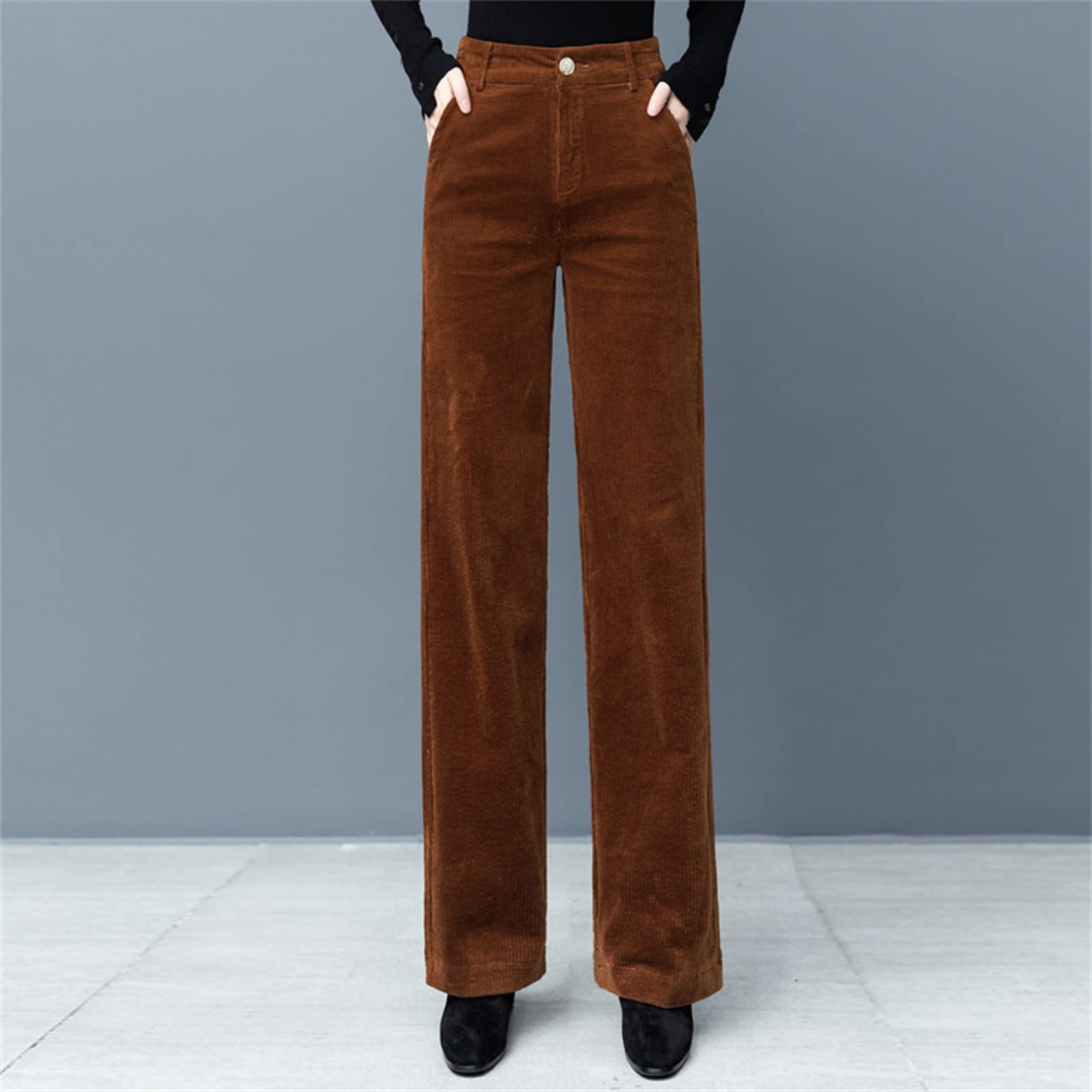 Lässige Hose Mit Weitem Bein Vertikale Samthose Für Damen Gerade Hose Mit Weitem Bein Freizeithose Aus Cord