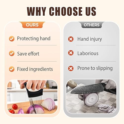 Miniatura 4 de Soporte para rebanadas de cebolla, 2025 nuevo soporte para rebanadas de cebolla de acero inoxidable, cortador de verduras para carne, papa, tomate