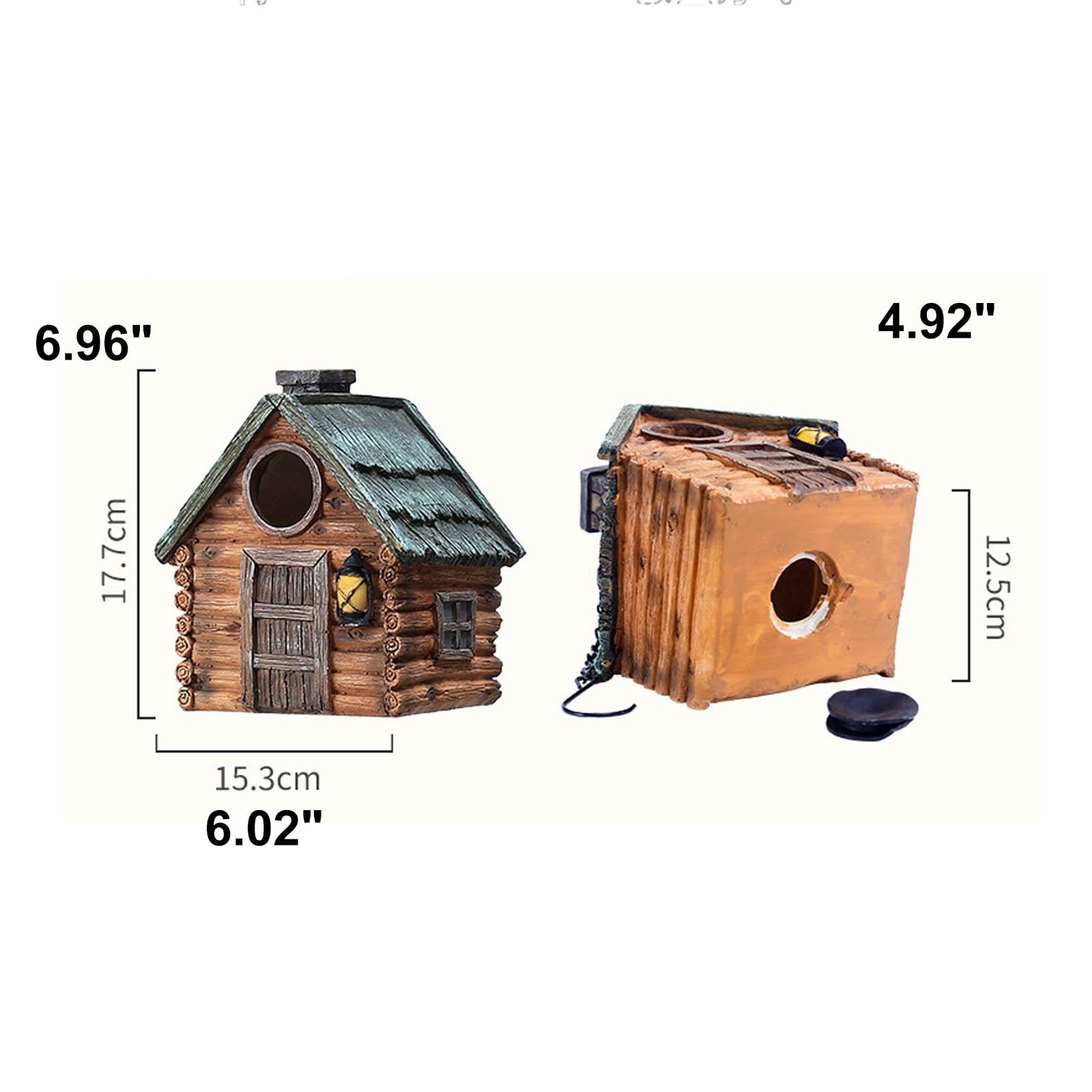 Craoopii Resin Bird House for Outside,Hanging Birdhouse Nest for Garden Country Cottages,Best Gifts for Bird Lovers