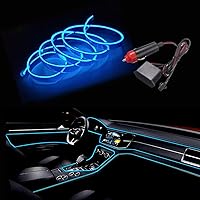 Vista 16 de MaxLax Tira de Iluminación LED de Neón Azul para Interior de Auto - 9.84 Pies de Cable EL de 12V Flexible con Protección de Fusible Integrada
