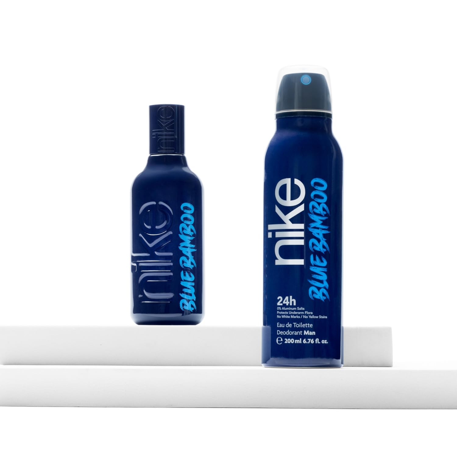 NIKE - Blue Bamboo Eau de Cologne pour homme 100 ml, Pack de 2, Parfum en spray 200 ml, Eau de toilette naturelle et masculine, Arôme boisé fruité, Parfum frais