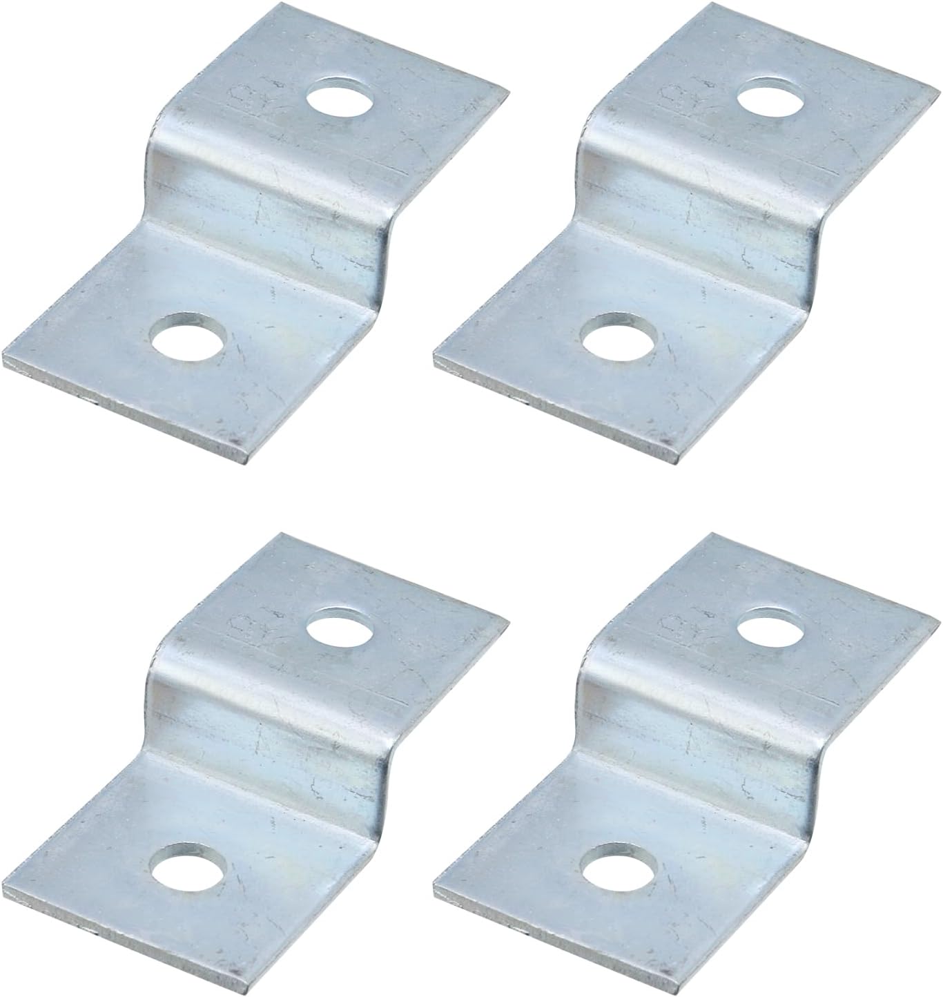 MY MIRONEY 4 PCS Silver Z Brackets, Heavy Duty Z Shape Right Angle Corner Braces Double Channel Profile Support Brackets for Shelf Fixing Connector(1.57" Height)