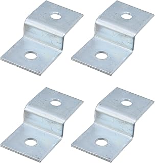 MY MIRONEY 4 PCS Silver Z Brackets, Heavy Duty Z Shape Right Angle Corner Braces Double Channel Profile Support Brackets for Shelf Fixing Connector(0.79" Height)