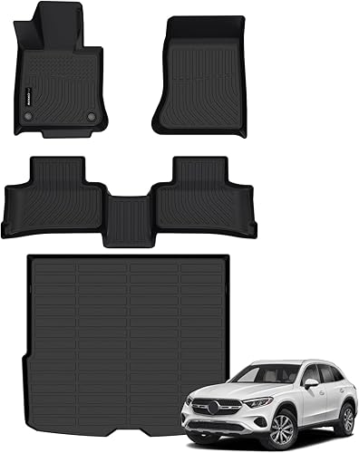 Miniatura 7 de Alfombrillas aptas para todo tipo de clima, aptas para Mercedes-Benz GLC 2023 2024 (incluye GLC300 GLC300e GLC43 AMG), forros de elastómero