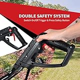 COSTWAY 1200W/1500W Electric Tiller, Garden Soil Cultivator Rotavator with Sharp Blades, Foldable Handle, 35/43cm Cutting Width & 22cm Cutting Depth (43cm, Red) - Image 3