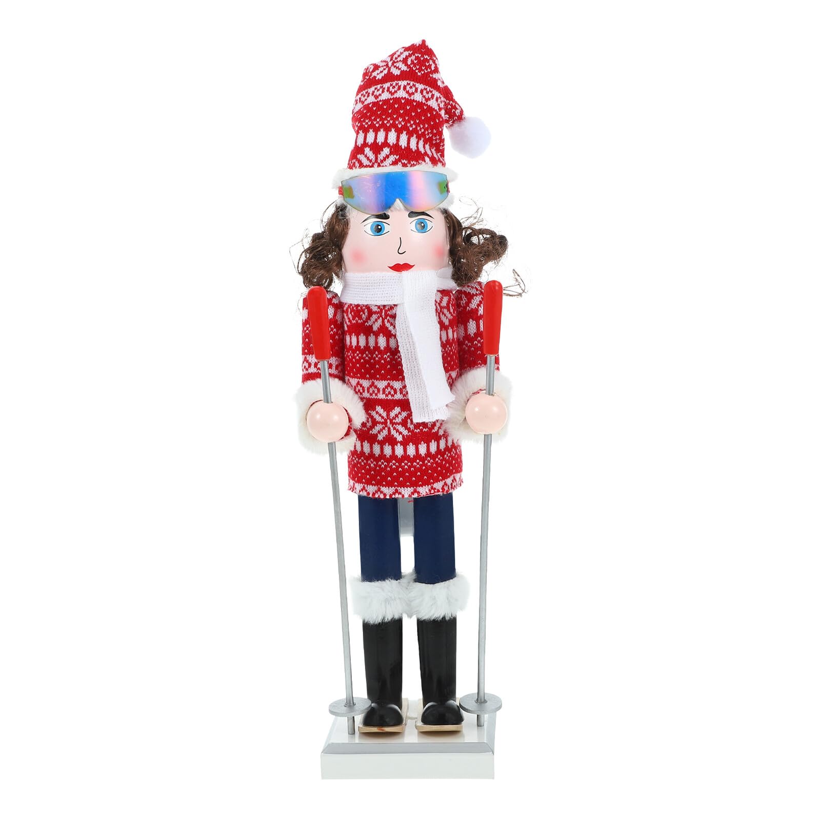 Casse-Noisette de Noël Bois Skieuse : Le Cadeau Idéal pour vos Proches Amateurs de Ski