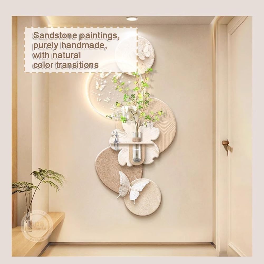 HONKERW wandbilder 3D-Wandkunst-Dekor mit LED-Leuchten, moderne Plug-in-LED-Wandleuchte mit Fernbedienung, Wandbeleuchtung for den Innenbereich wanddeko(Color1,50 * 100cm)