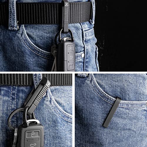 Tisur Belt Loop Keychain Clip, Titanium Key Fob Holder With Detachable Black Titanium Key Ring For Duty Belt, Car Key Chain Gifts For Men Women (Rk1+D) #TOP6