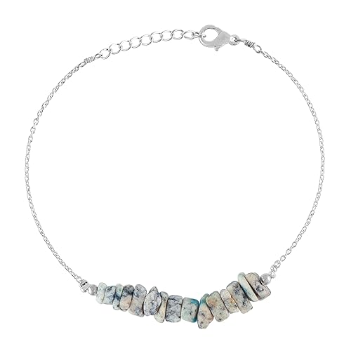 Sunshinegems Natural Emerald Chips Gemstone Beads Bracelet, Jewelry for Women, Energy Healing Crystals, Chain 8 inch