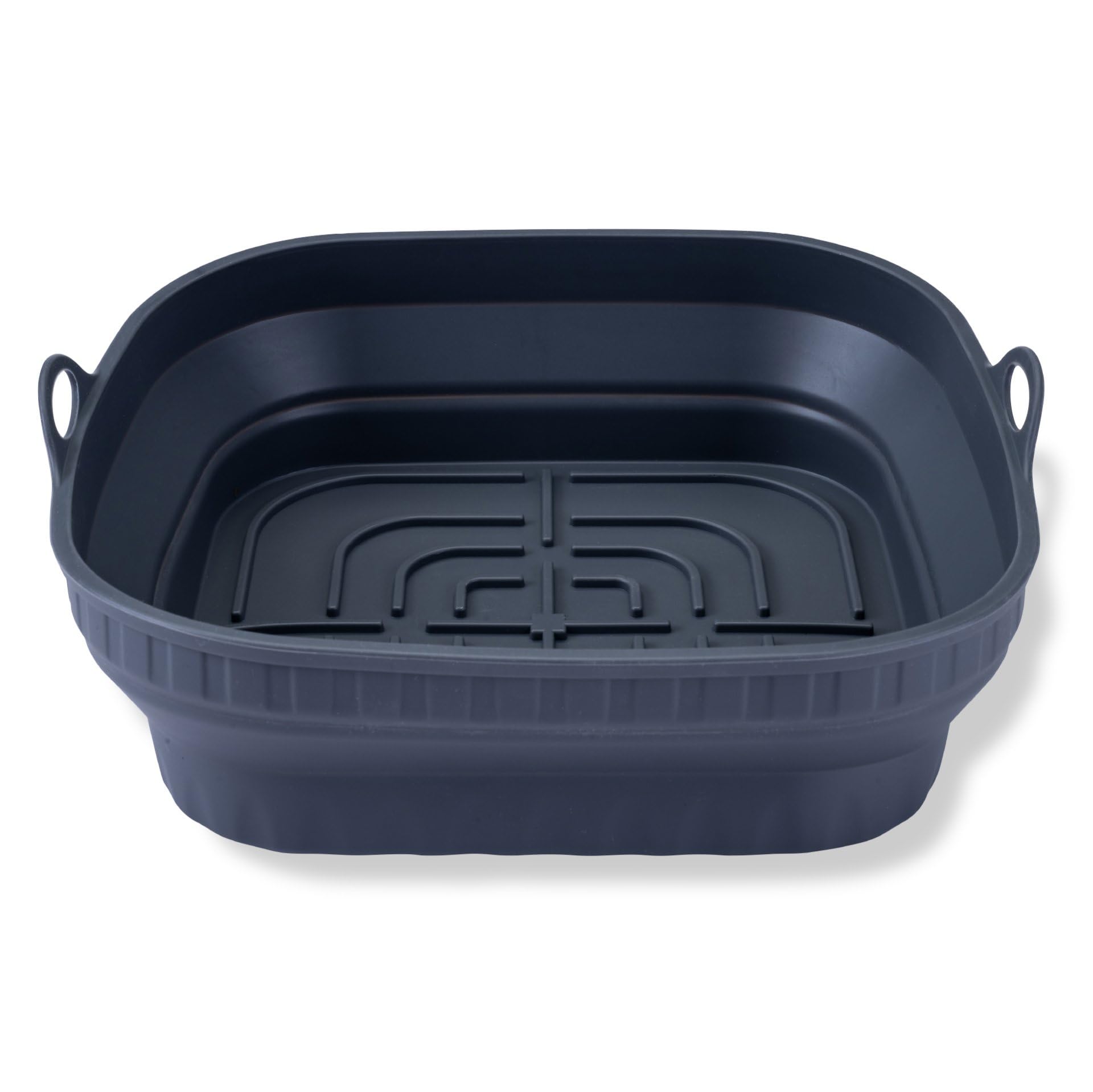 FACKELMANN Silikonform für Heißluftfritteuse – 20 cm faltbar, Eckig, Aschgrau