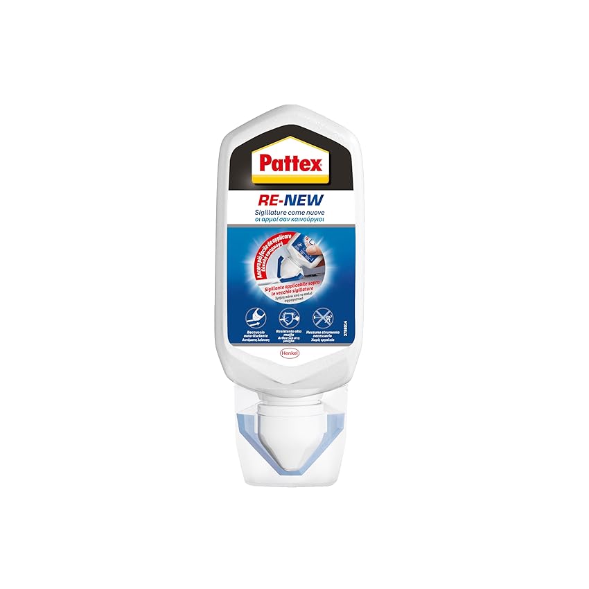 Pattex RE-NEW Bianco, Sigillante bagno e cucina per rinnovo fughe, Silicone sigillante bianco per rinnovare le fughe ed eliminare la muffa, applicazione facile, 1x80ml