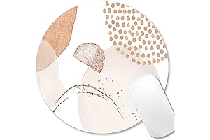 Small Round Pink Beige Gold Non-Slip Abstract Mouse Pad for Laptop Computer Travel