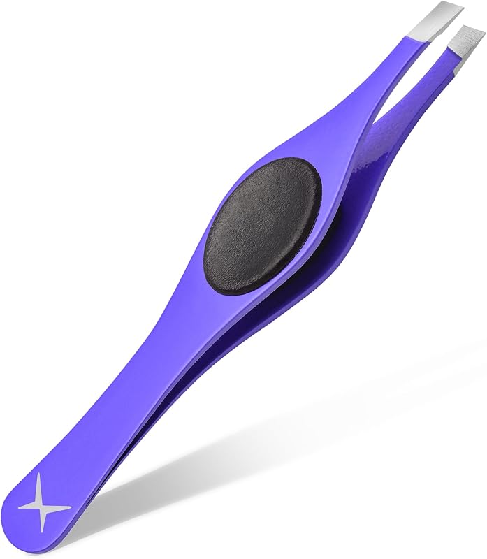 Pinça para Sobrancelhas com Ponta Inclinada aaasportx Galaxy Purple, Aço Inoxidável Japonês, Modelo T10