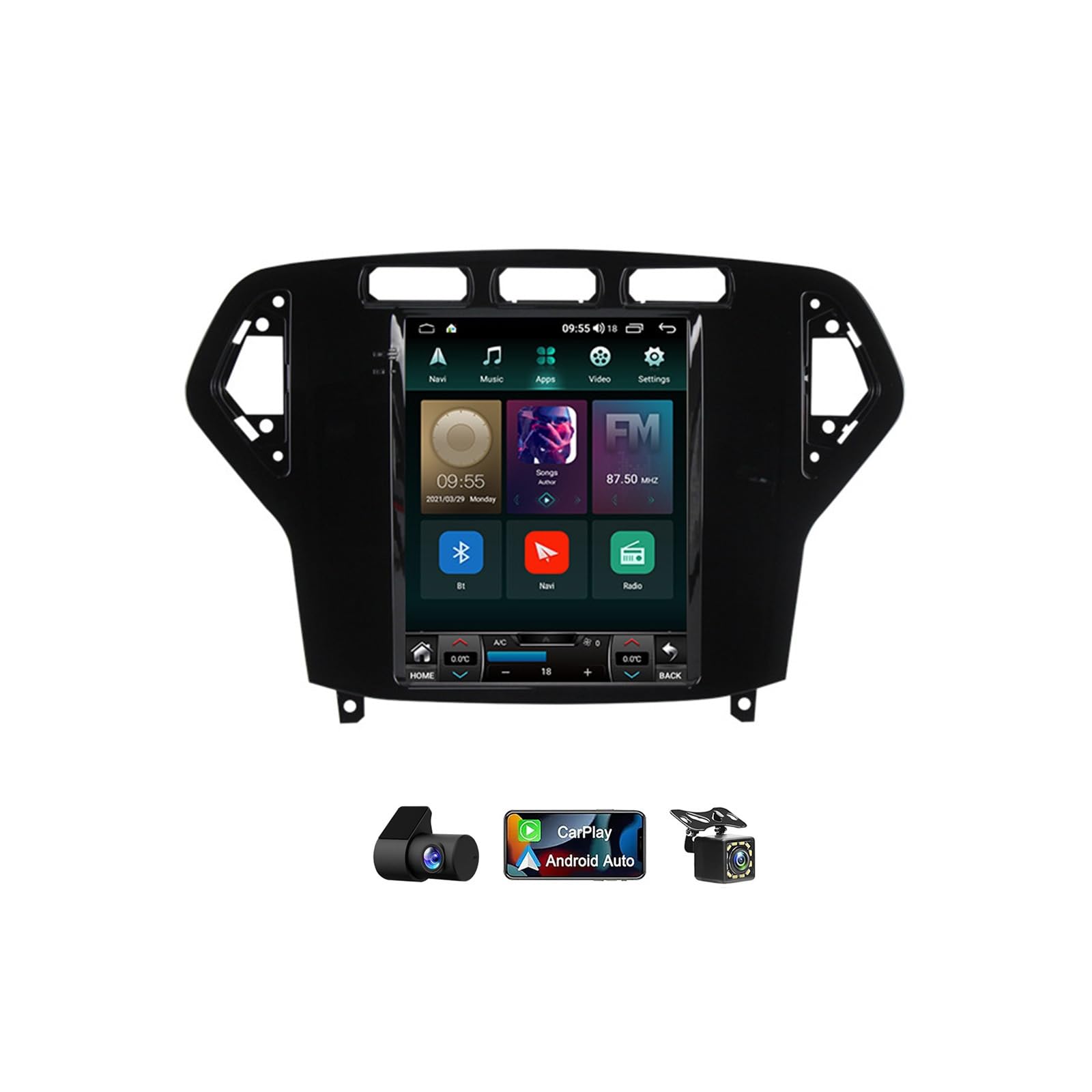 Radio Coche 2K QLED Android 14 para Ford Mondeo 2007-2010 con Carplay 8