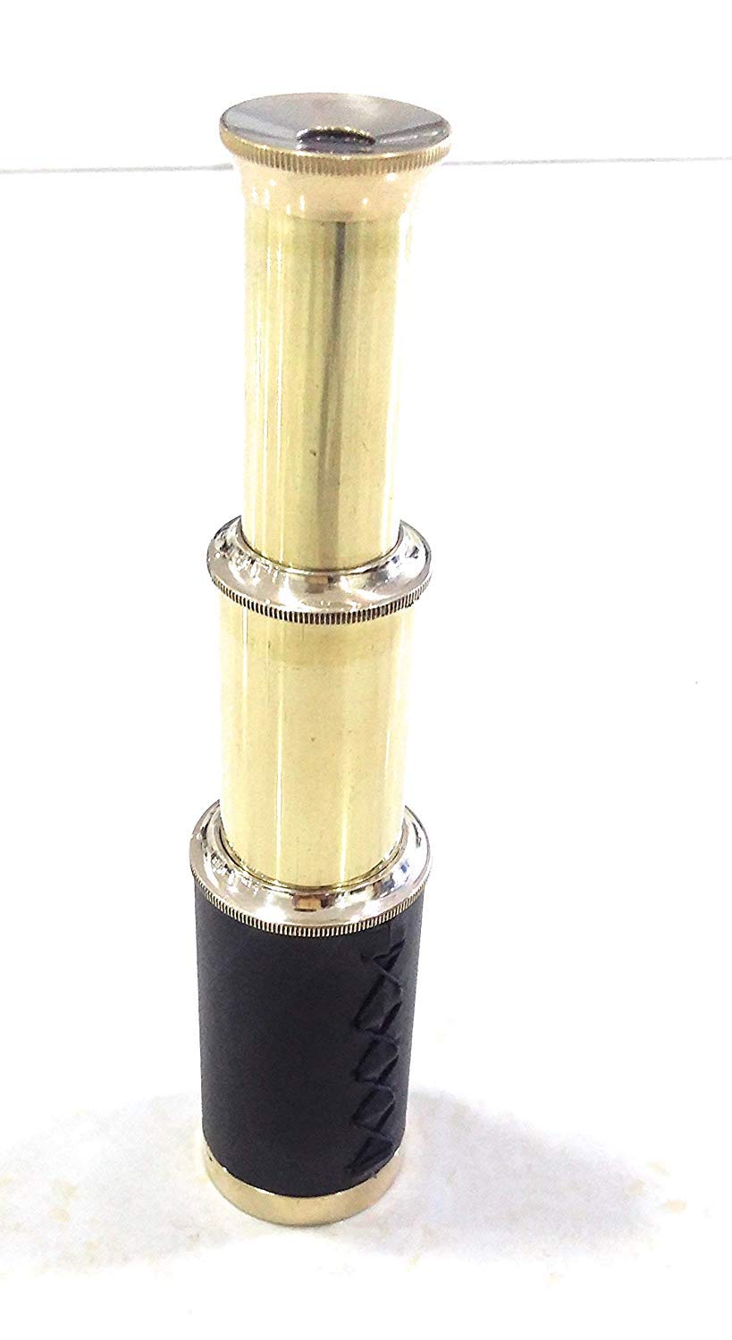 M.A & SONS 6" Handheld Vintage Brass Telescope - Pirate Navigation Collectible