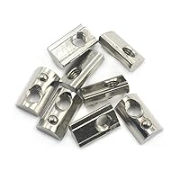 Vista 3 de Tuerca de resorte en T de rosca M8, Mergorun Silver European Standard 40 Series Ranura de aluminio de acero al carbono, rollo semicircular