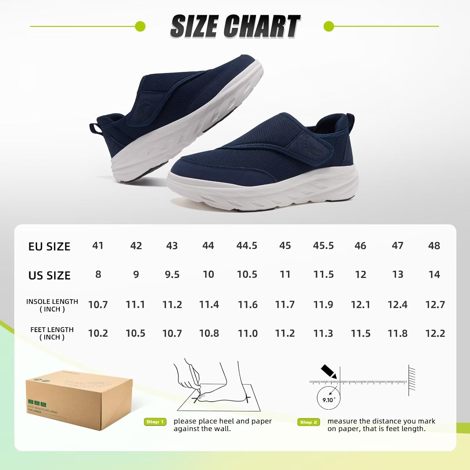 OrthoComfoot Men's Orthopedic Diabetic Wide Walking Shoes: Comfortable Arch Support Plantar Fasciitis Orthotics Slip On Loafers, Hammer Toes Casual Hook and Loop Shoes for Foot and Heel Pain Relief - Image 9