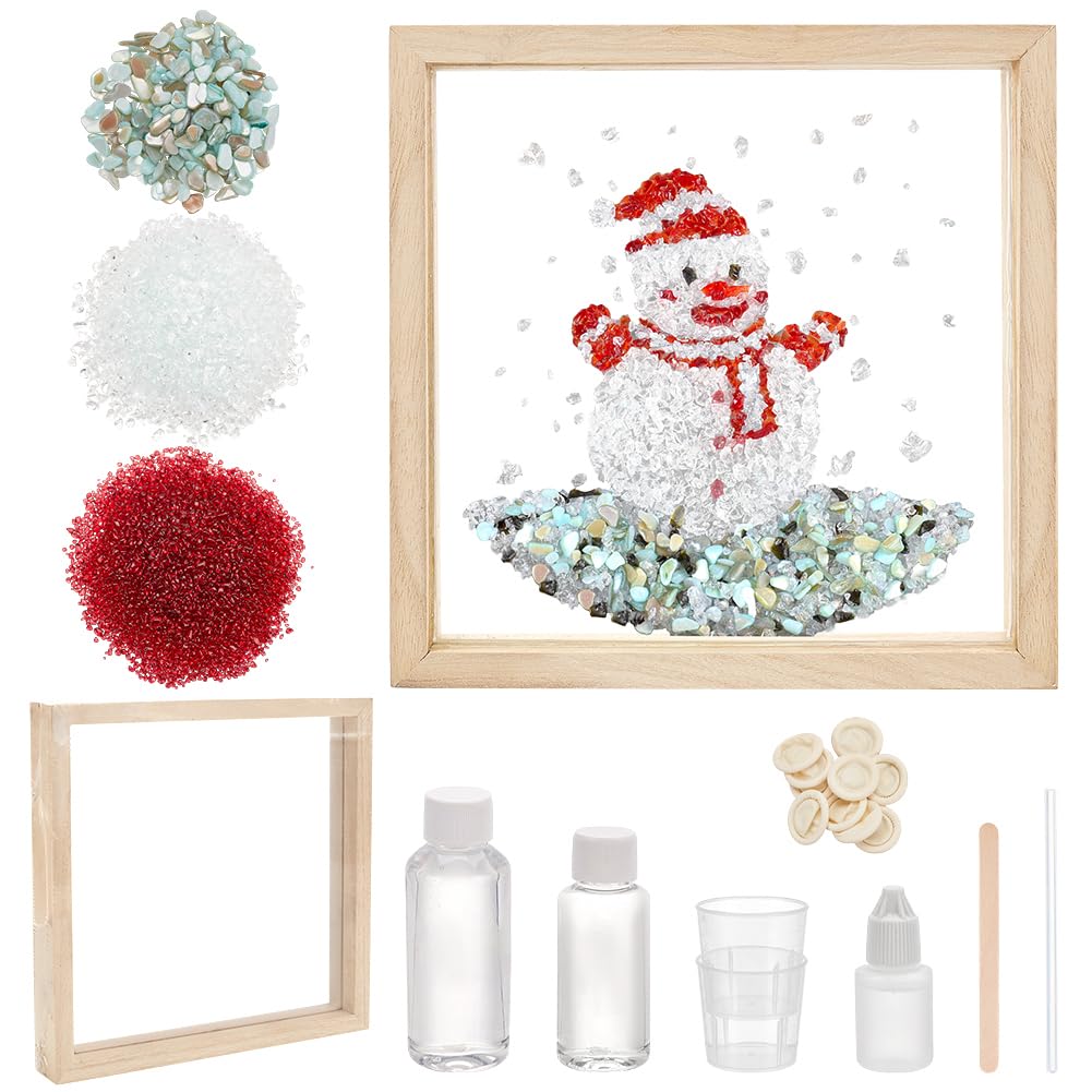 『Let's make a Snowman!.*』シーグラスアート　クリスマス Amazon.com: WEBEEDY Christmas Snowman Sea Glass Resin Kit