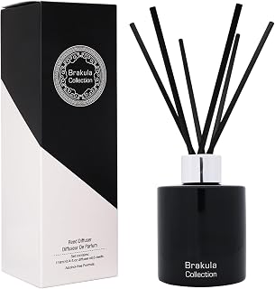 Brakula Reed Diffuser Set - Mango Scented Diffuser 4 fl.oz, 6 Sticks, 118ml for Home Fragrance and Bathroom Decor