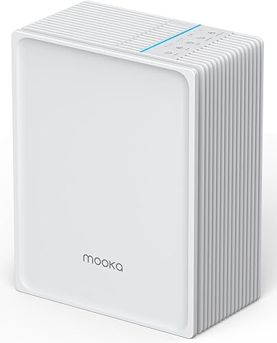 Air Purifiers for Home Large Room Up to 1300 Ft², MOOKA HEPA Air Purifier for Home Pets with Washable Pre-Filter, Fragrance, Air Cleaner for Pet Hair Odor in Bedroom, Dorm Room, Office, White