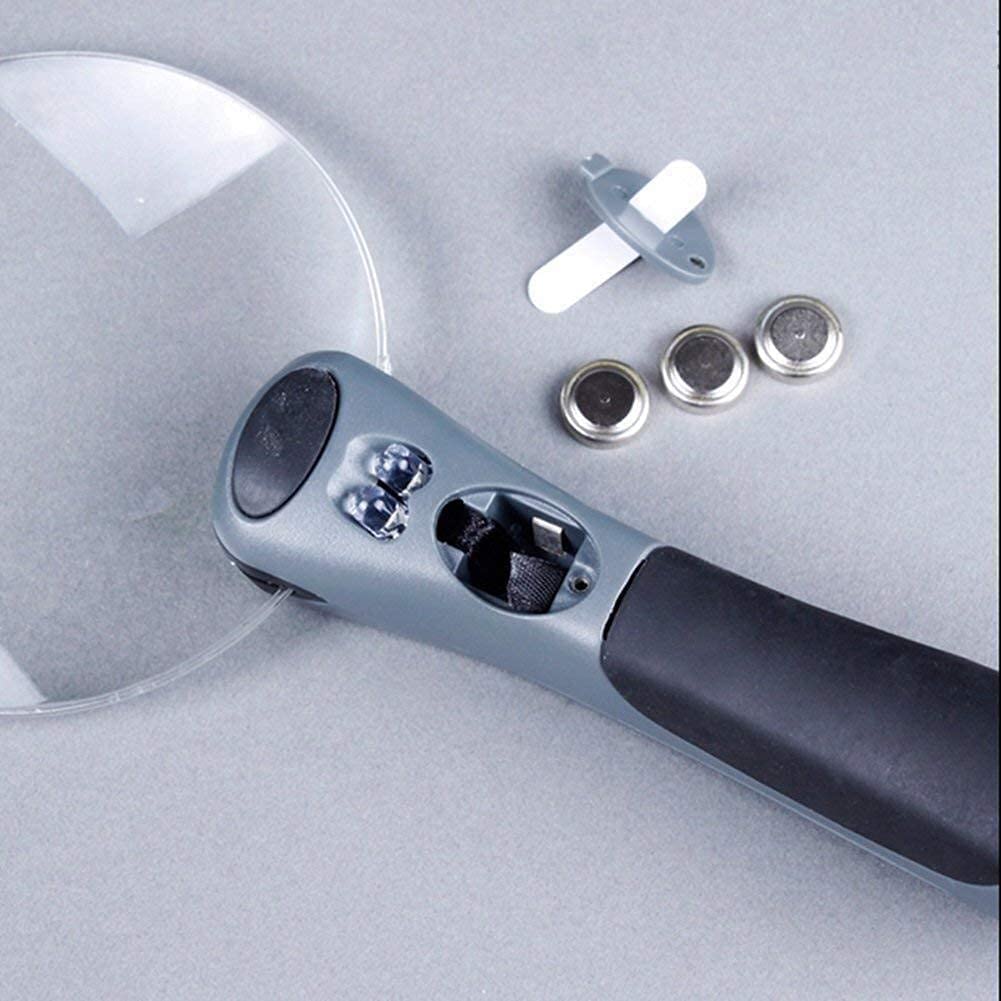 Lente d'Ingrandimento Portatile, Lente d'Ingrandimento Lente d'Ingrandimento Gli Anziani Che leggono 3X LED, No Frame HD Lens Strumento di identificazione dei Gioielli Portatile per la