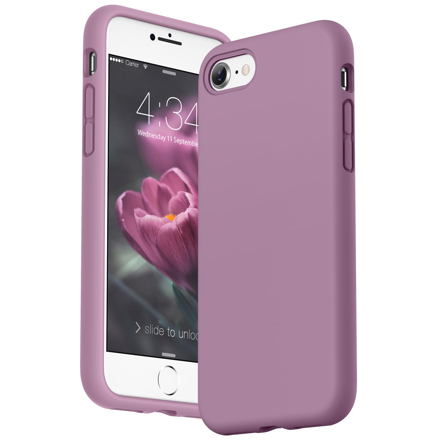 SURPHY Designed for iPhone SE Case, iPhone 8 Case, iPhone 7 Case, Liquid Silicone Phone Case for iPhone se 3rd 2nd SE 2022 SE 2020, Lilac Purple