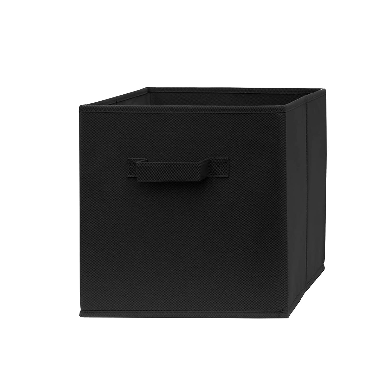 DOUBLE R BAGS Large Foldable Cube Storage Bins 13x13 Inch Collapsible multipurpose Cloth Storage Boxes Containers Organizer Basket with Dual Handle for kids toys Office Closet Shelf (Black) (1)-image-3
