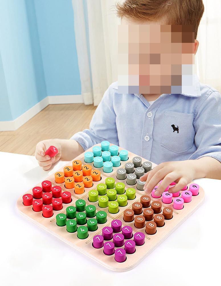 Montessori Wooden Sudoku Puzzle Board, Math Brain Teaser Puzzle Desktop Game