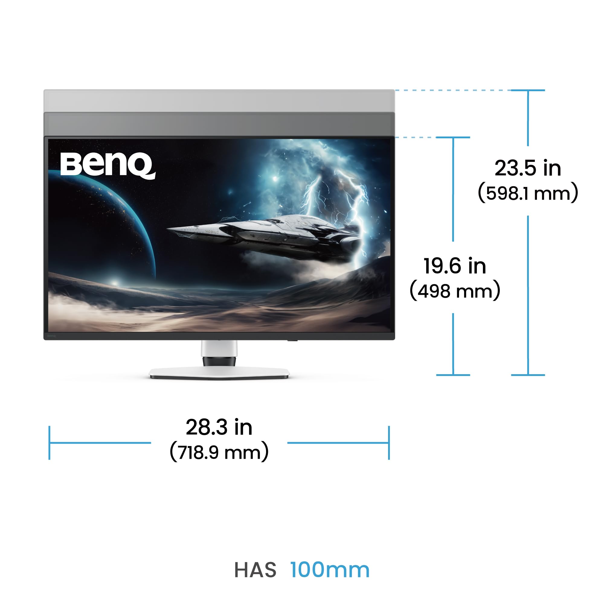 BenQ MOBIUZ EX321UZ 32 Pollici Gaming Monitor 4K QD-OLED di 4a generazione, 240Hz, 0.03ms, HDMI 2.1, DP2.1a 80Gbps, USB-C 90W, 99% DCI-P3, display HDR 400, FreeSync Premium Pro, garanzia di 3 anni