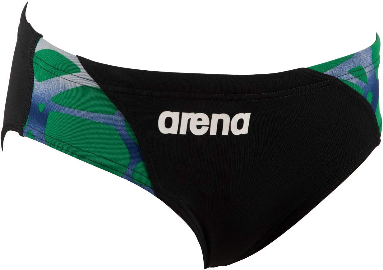 ARENA Boys Carbonite Brief 26 Black/Asphalt/Kelly Green