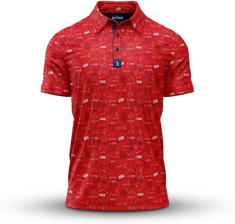 Polo de golf Bogey Bros para hombre – Manga corta elástica de 4 vías, UPF 50, ajuste atlético que absorbe la humedad