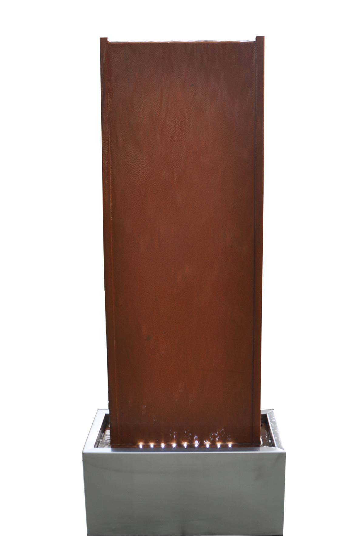 KÖHKO Wasserwand 97 cm Corten-Edelstahl Wasserspiel mit LED-Beleuchtung