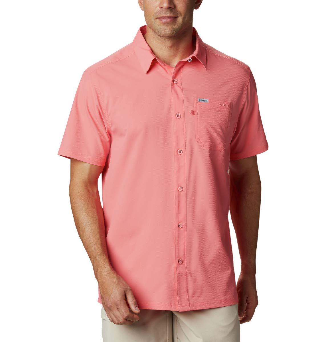 Columbia Men's Slack Tide Camp Shirt, Salmon, XX-Large