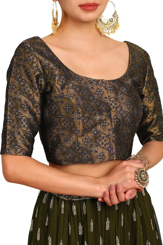 Image of Soch Womens Woven Design Silk Blend Padded Blouse