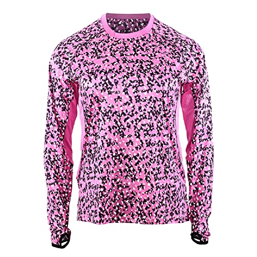 Wildspark Women's Reflective Digicamo Performance Outdoor Shirt - High Visibility Long Sleeve Shirt With Upf 50+ Sun Protection - Womens Long Sleeve Top For Running, Hiking, Biking - Pink Camo, Medium #TOP2