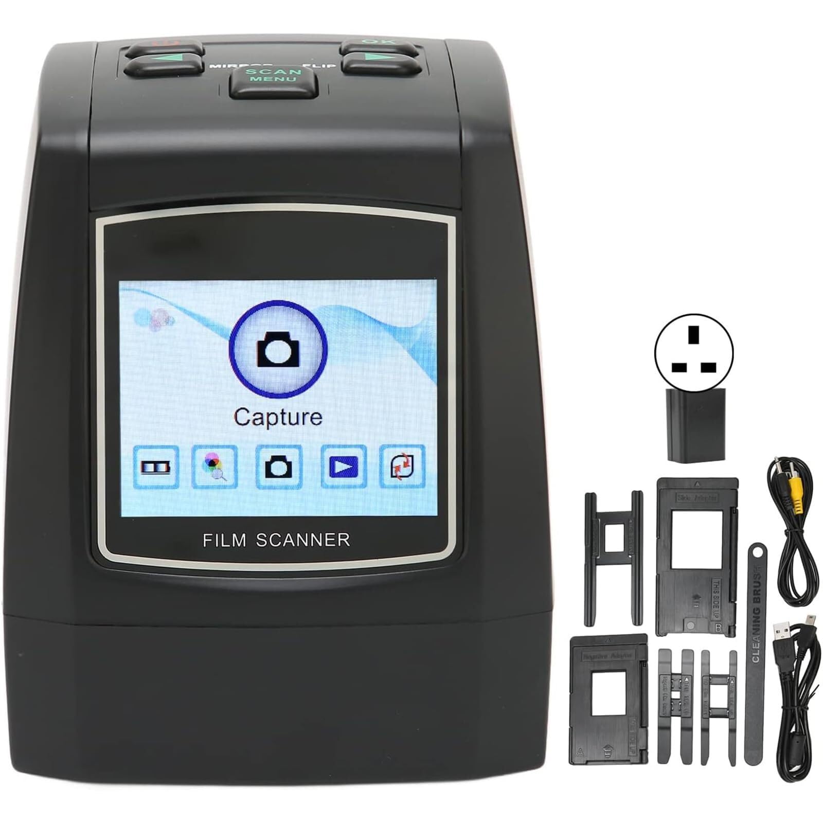 Scanner Fotografico, Mini Scanner per Diapositive di pellicole digitali, converte 135, 126 kpk, 110, 8, Monocromatico, Diapositive in Immagini JPEG da 22 megapixel, Regolazione Automatica dell'espos