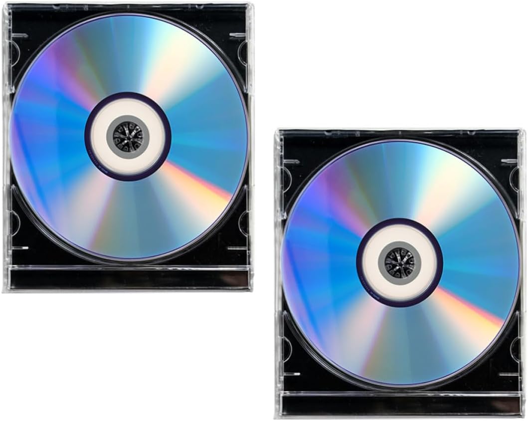 Alipis 2 Sets Blank Recordable Optical Discs with High Storage Capacity and Jewel Case Box, Writable Media for Music Recording and Corporate Phone Records, Versatile Plastic Discs