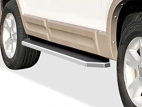 APS Estribos de aluminio de 6 pulgadas (estilo plano pulido), barras Nerf, escalones laterales compatibles con Ford Explorer Mercury Mountaineer