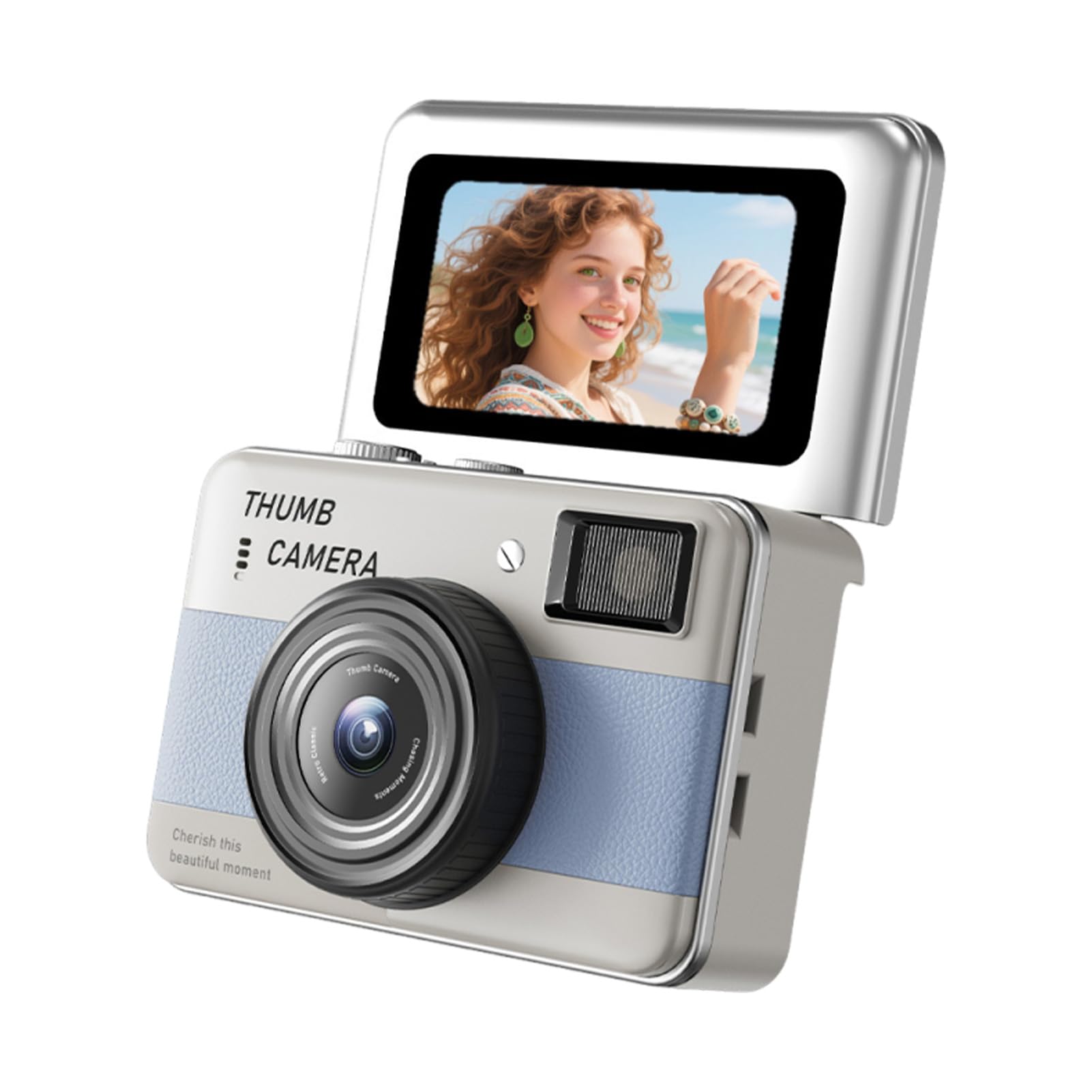 Andoer Small Video Recorder Keychain Digital Camcorder 1.47 Inch Screen Portable Small Camera for Travel Vlog Night Shots (Blue)-image-25