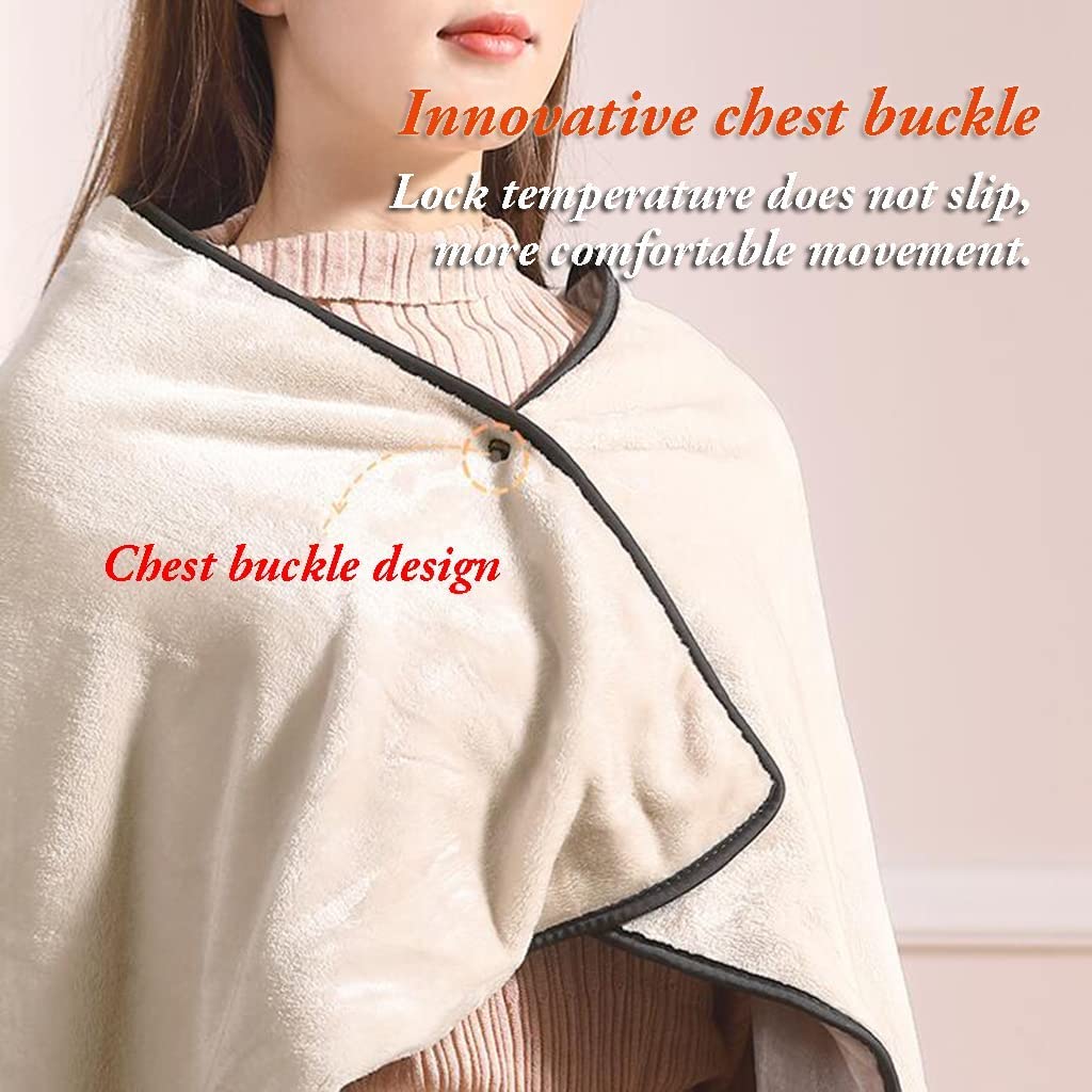 DAPERCI Manta eléctrica con 3 Niveles de calefacción 4 H Manta calentada con Apagado automático para sofá Cozy Soft Fleece Mantas eléctricas Manta calentada