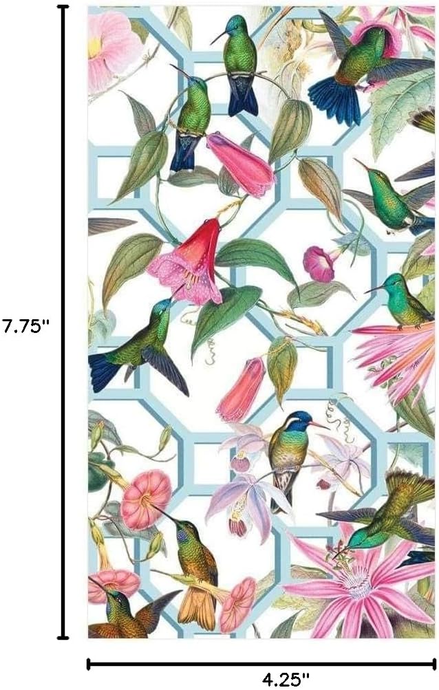 Caspari Hummingbird Trellis Paper Guest Towel Napkins - 30 Count