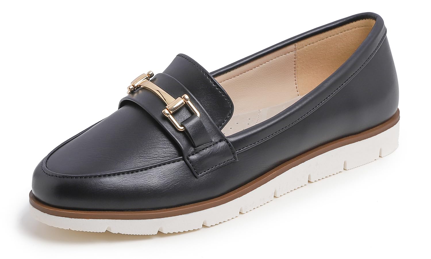 Feversole Comfort Women's Leather Daily Loafer Driving Flats Flexible Walking Boat Shoes