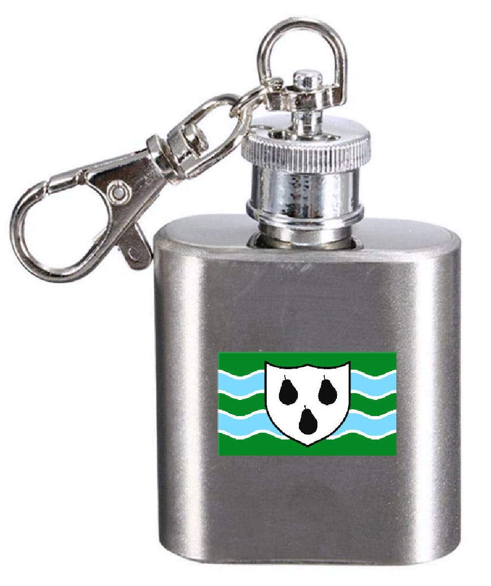 Flasque porte-clés Worcestershire gravée au laser finitions haut de gamme en acier brossé
