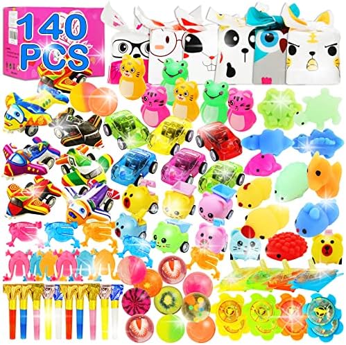 Valentine‘s Day Gifts for Kids Class - 140 Pcs Kids Valentines Party Favors Toy Cars, Bouncy Ball, Squishy Toys, Valentine's Day Goodie Gift Bags Toys Assortment for Boys Girls Classroom Gift Exchange