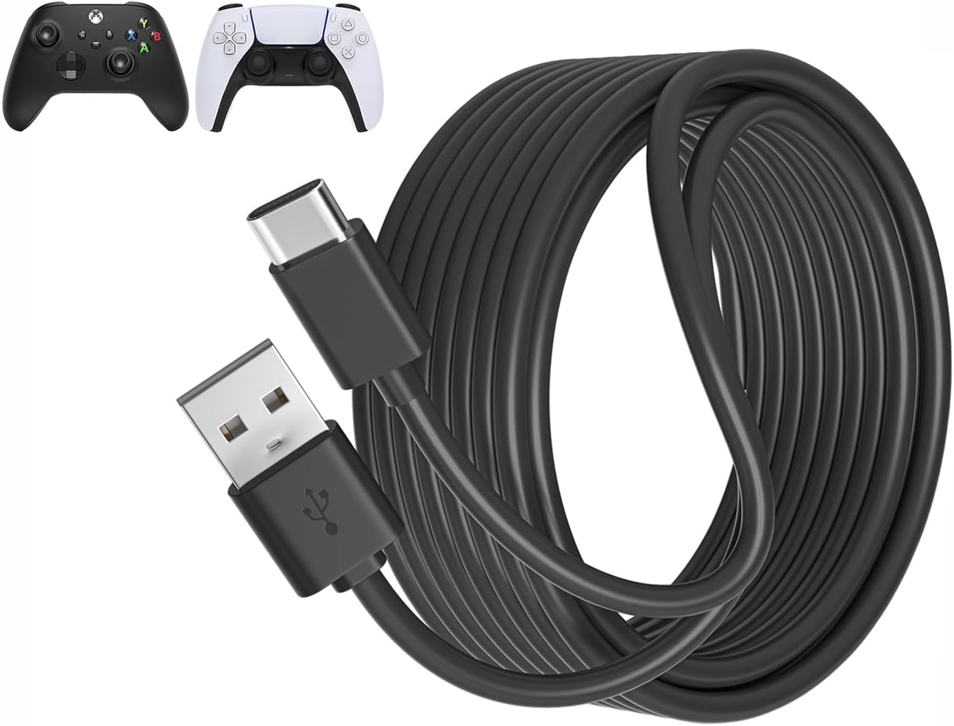 Cable de carga USB tipo C para Xbox PS5, cable de carga compatible con controladores de Xbox Series, Sony PS5 y Nintendo Switch (100 cm)
