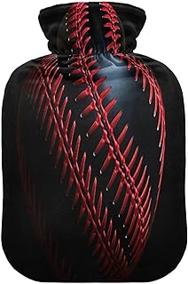 Wajiw Hot Water Bottle with Cover 2L Warm Water Bottle for Hot and Cold Compress Hot and Cold Therapies,Hand Feet Warmer,Black Basketball