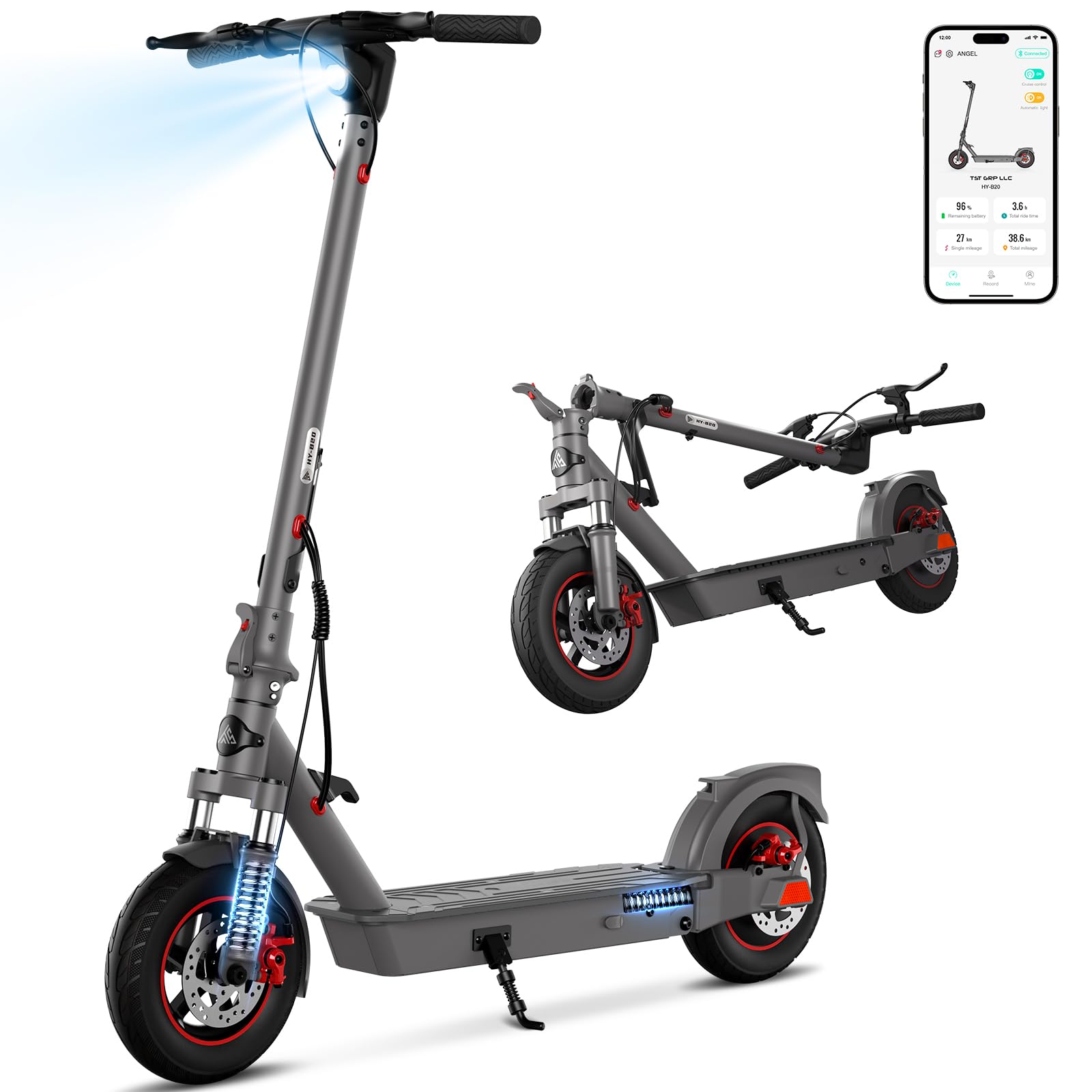 TST Electric Scooter 500W 700W Peak Motor 15 30 Miles Range 18 23 Mph Foldable E-Scooter with App