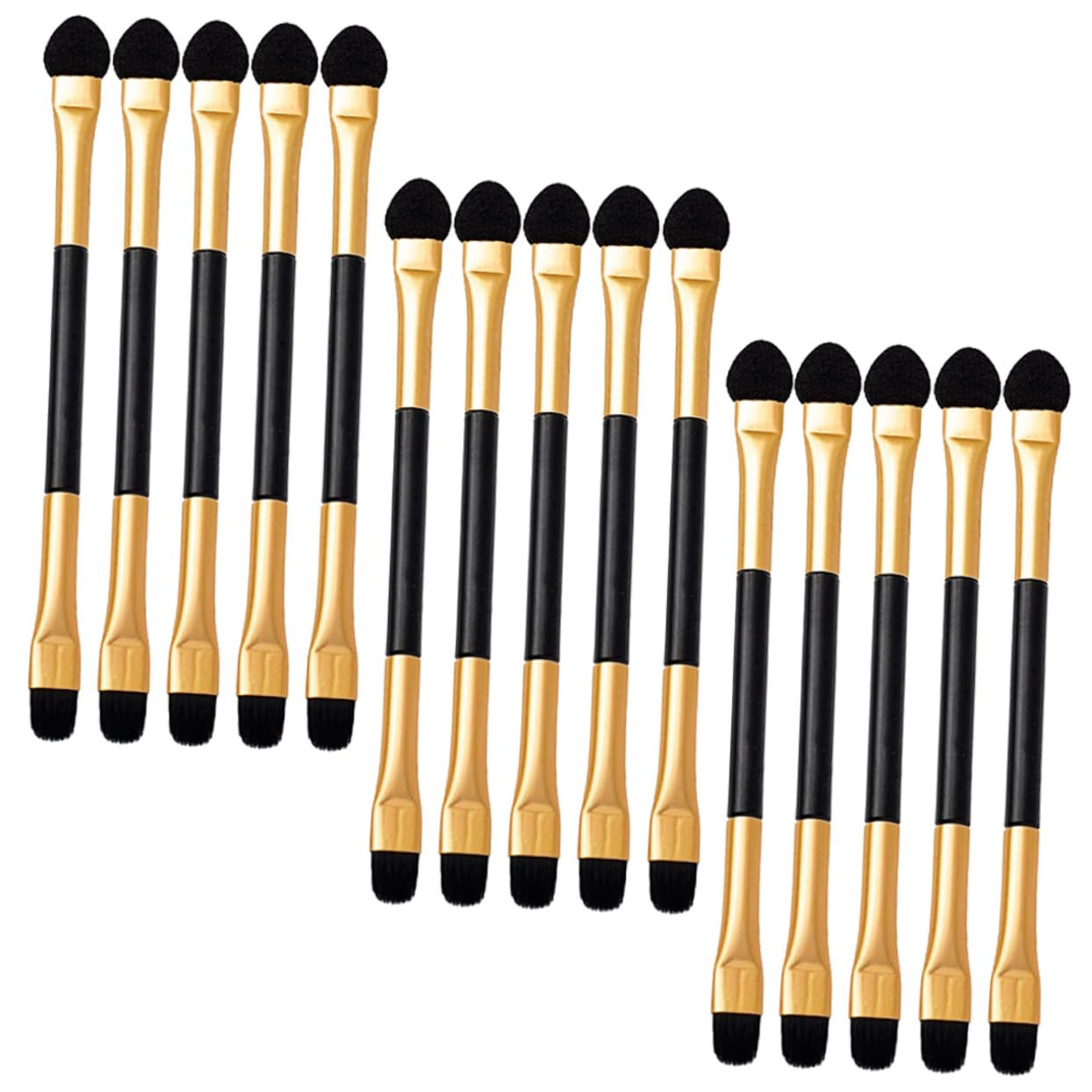 HAPINARY 4sets Portable Eye Shadow Applicator Stick Makeup Brush Set for Women Fluffy Eyeshadow Brush Double-sided Eye Shadow Sticks Mini Set 15pcs*4
